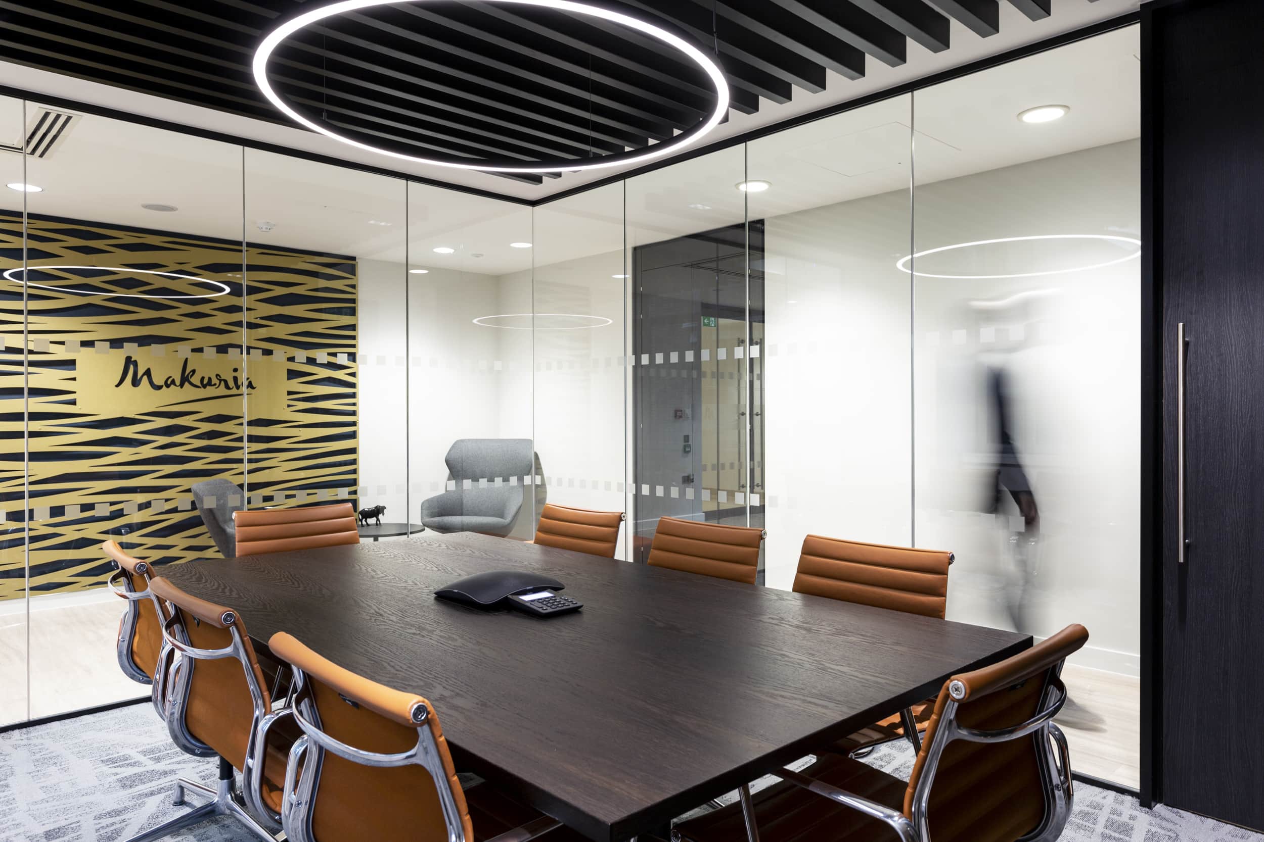 Main boardroom in office designed for investment banker in central London by AIS Design and Build